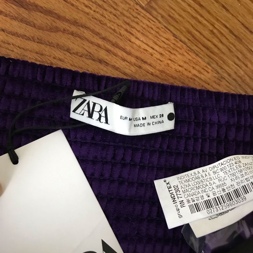 Zara Elegant Purple Velour Top and Skirt Set NWT - Picture 7 of 13